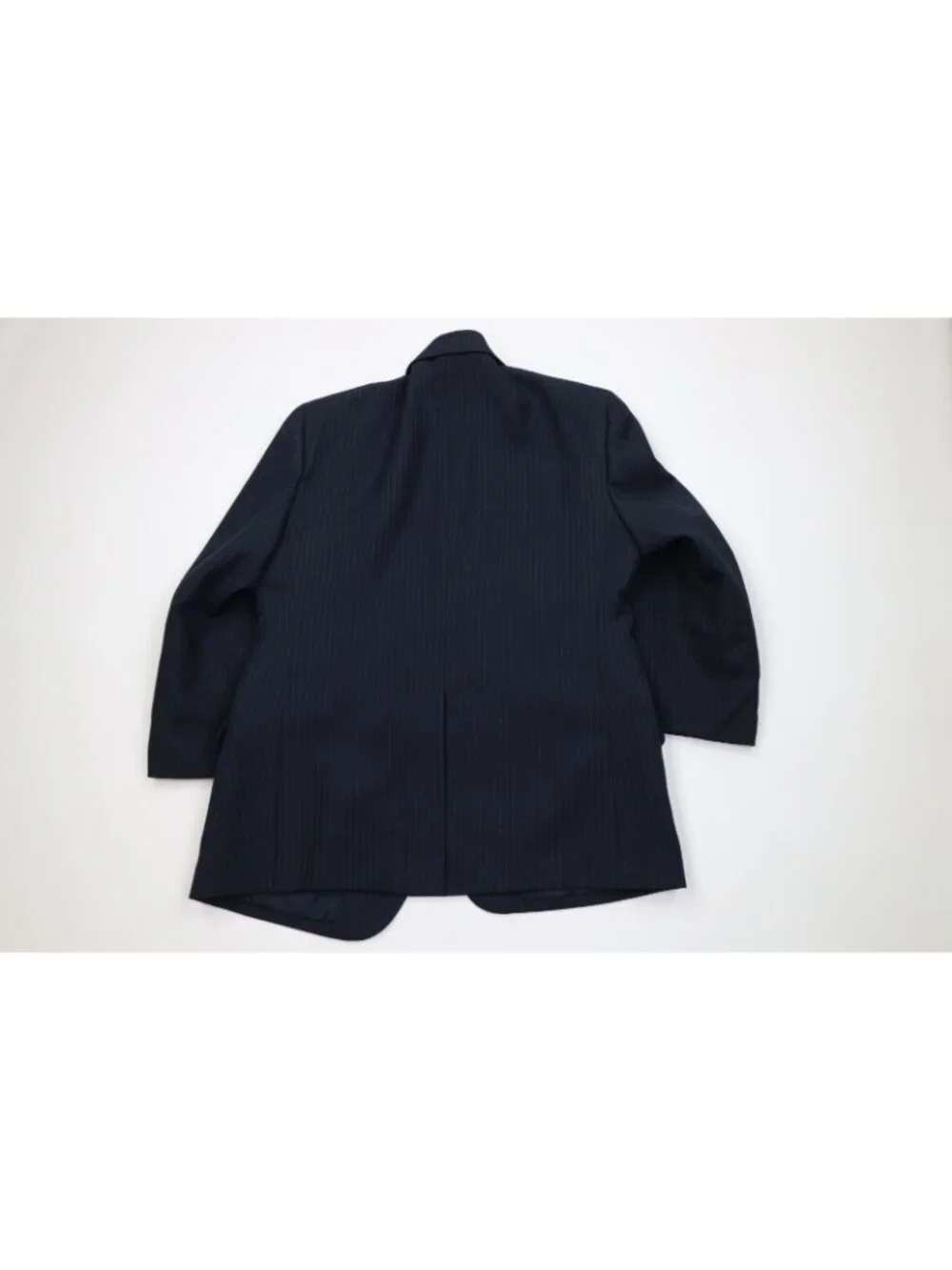 Vintage 70s Streetwear Mens 44S 3 Piece Suit Pinstriped Wedding Wide Leg 38x28